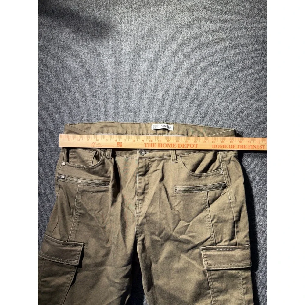 Sandpiper Mens Olive Green Cargo Pants Multi Pocket Utility Trousers Size 22